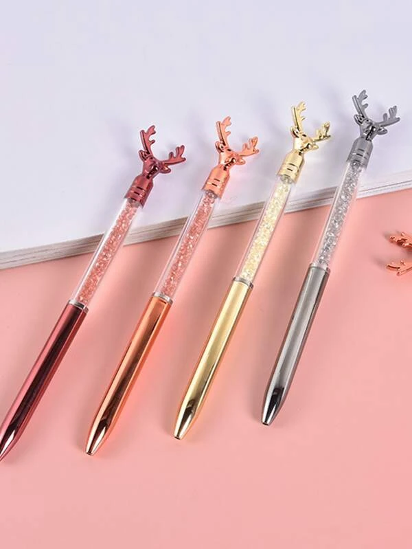 ปากกาลูกลื่น ตกแต่ง กวาง สุ่ม 2 ชิ้น s-26