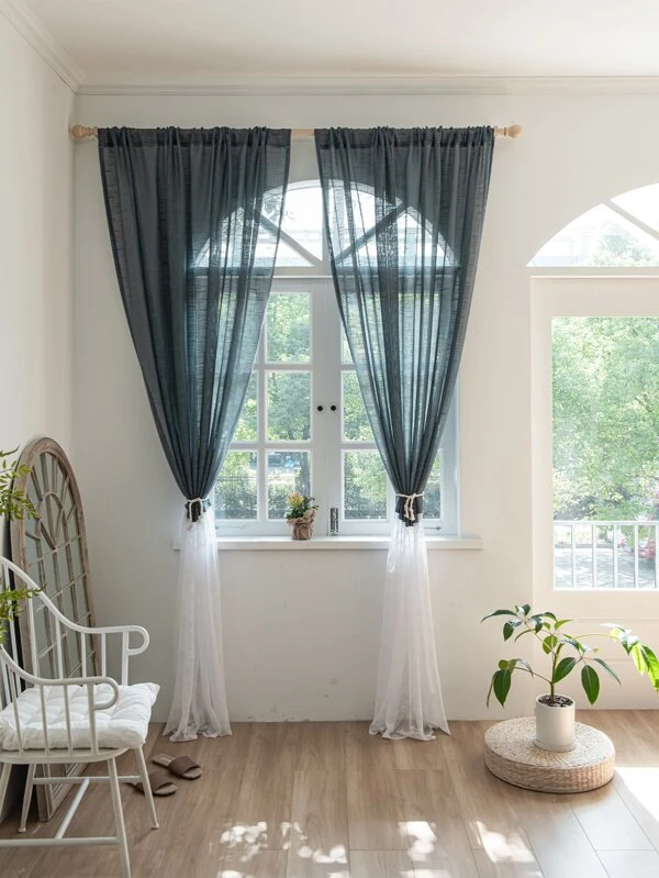 ผ้าม่าน ผ้าโปร่ง ทูโทน   ผ109