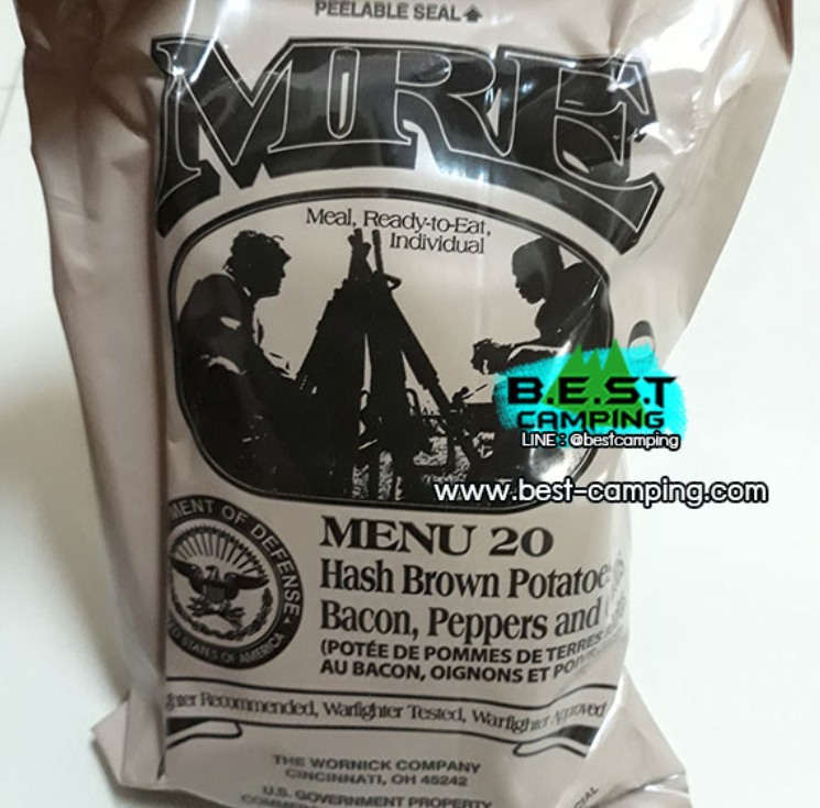 WA15-Menu20,Hash Brown Potato Bacon,Peper,อาหารเดินป๋า,อาหารทหาร,อาหารฉุกเฉิน