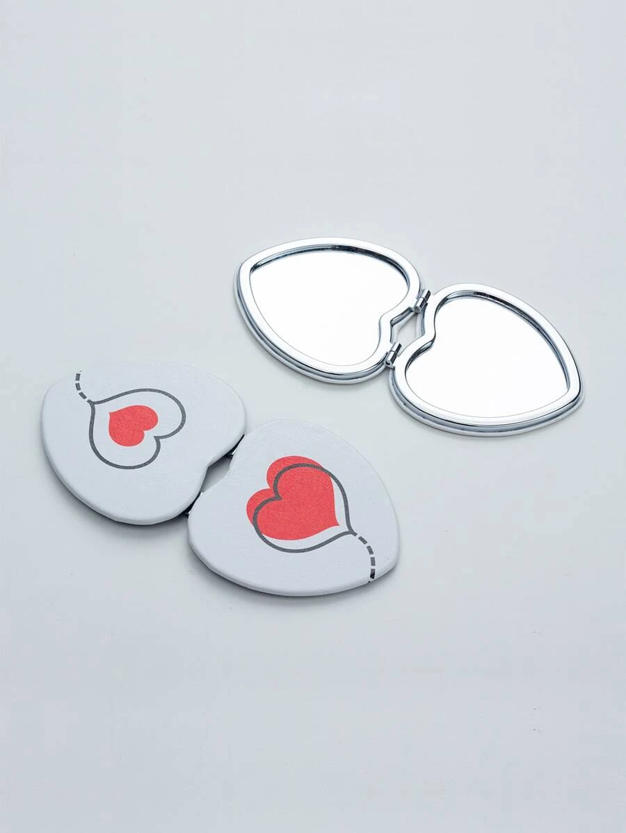 กระจกพับได้ รูปหัวใจ 1 ชิ้น   k-79