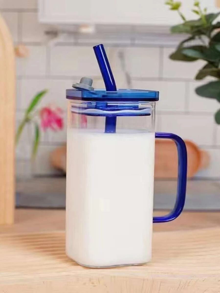 แก้วมัค 1 ชิ้น และ หลอด สไตล์มินิมอล สีใส แก้วมัค สำหรับ บ้าน  pp-30