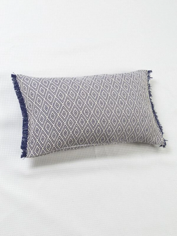 หมอนรองหลัง ลายเรขาคณิต ขอบแต่งระบาย a-73