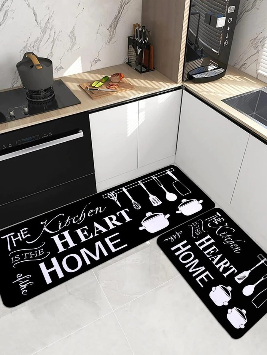 พรมห้องครัว เครื่องใช้บนโต๊ะอาหาร & กราฟฟิค ตัวอักษร 1 ชิ้น jj-32