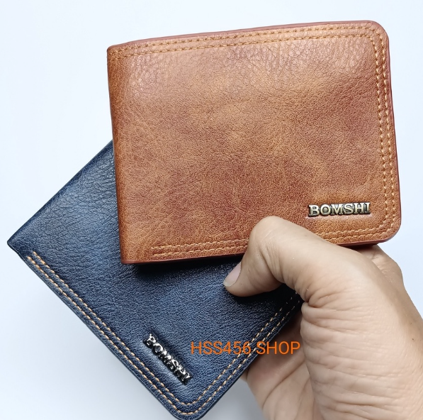 RAY56-กระเป๋าสตางค์ผู้ชาย Bomshi ขนาดเล็ก #ZL-006 หนังPU