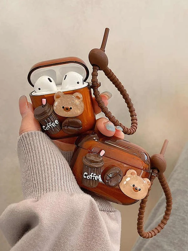 เคส เหมาะกับ Airpods ตกแต่ง หมี e-010