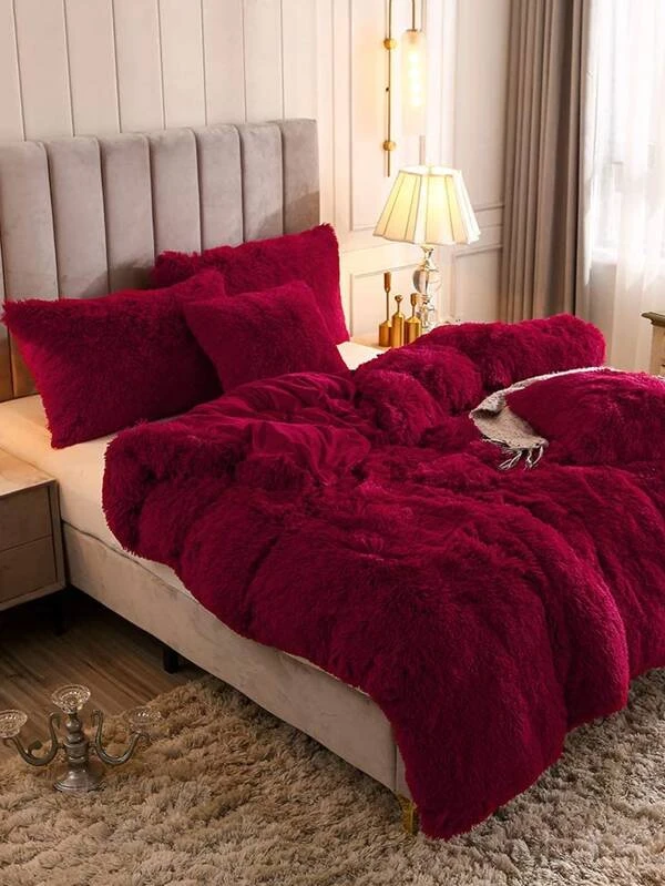 ชุดปลอกผ้านวม ไม่มีฟิลเลอร์ สีพื้น ปุกปุย t-67