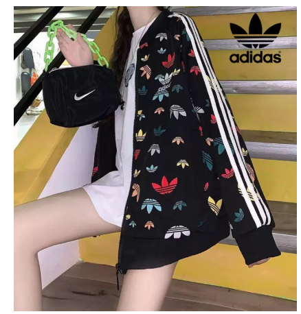 BIG67-ADIDASเสื้อแจ็คเก็ตลำลองผู้หญิงนุ่มสบายไม่มีลูกบอลขนาดเดียว (ฟรีไซส์!เสื้อความยาว70cm,หน้าอก110cm,ได้น้ำหนัก40kg-75kg)