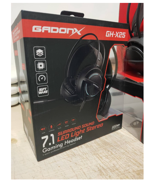 RE22-หูฟังคอม PC ยี่ห้อ GADONX GH-X25 Gaming Surround Sound LED light Stereo Headset 7.1 เสียงดีมาก คอเกมไม่ควรพลาด