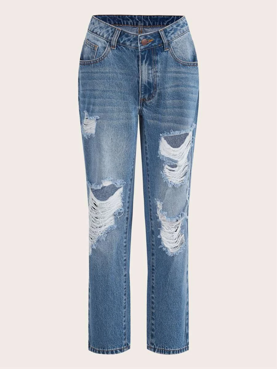 กางเกงยีนส์ หนวดแมว แต่งขาด เป็นฝอย  ee-79