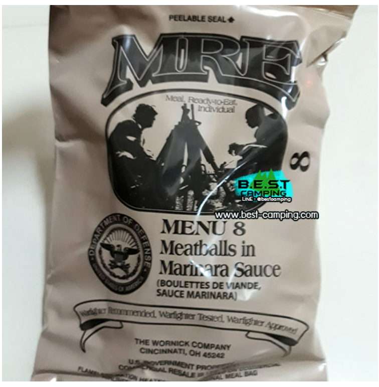 WA18-Menu8,Meatballs in Marinara Sauce,อาหารเดินป๋า,อาหารทหาร,อาหารฉุกเฉิน
