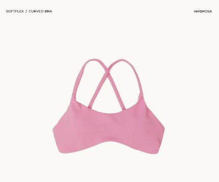 SF04-Soft flex Curved Bra (Ambrosa) - สปอร์ตบราสีชมพู / ชุดชั้นในออกกำลังกาย บราไขว้หลัง