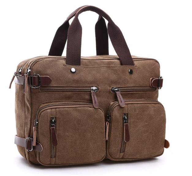 HU90-Vintage Men Canvas กระเป๋าหนังกระเป๋าเอกสารกระเป๋าเดินทาง Messenger Shoulder Tote กระเป๋าถือขนาดใหญ่