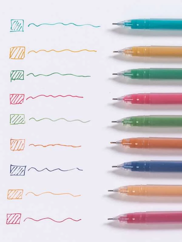 ปากกาเจล พิมพ์ ตัวอักษร 9 ชิ้น s-72