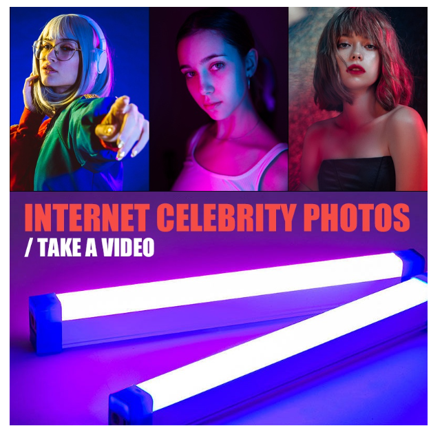 TH19-หลอดไฟ RGB 17 ซม. / ไฟฉุกเฉิน LED มือถือ / โคมไฟบรรยากาศ แบบชาร์จไฟ USB