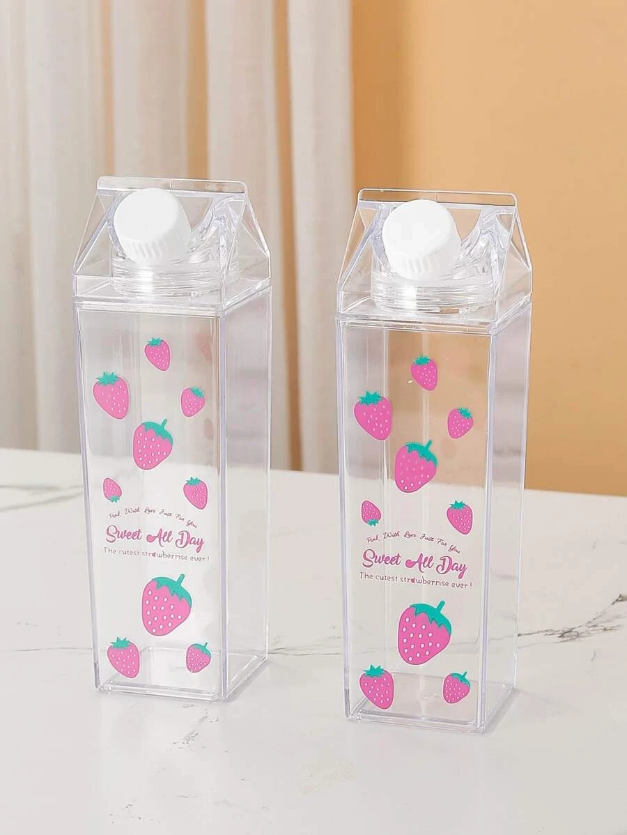 ขวดน้ำพิมพ์ลายสตรอเบอรี่  oo-221