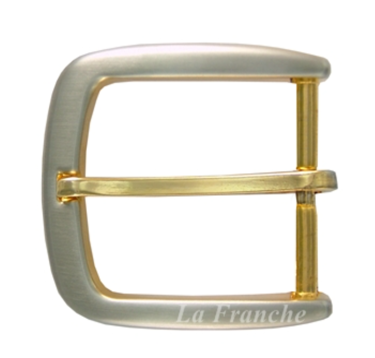 MAN61-หัวเข็มขัด 2 กษัตริย์ (ชุบนิกเกิ้ล-ทอง), ขนาด 1.2 นิ้ว - code 2G19