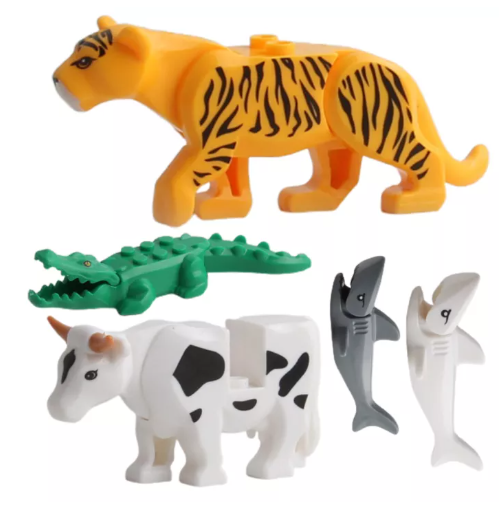 GO24-บล็อกสัตว์ ของเล่นบล็อกกิจกรรม ลายสัตว์จระเข้ ของเล่นประกอบ ของขวัญของเด็ก