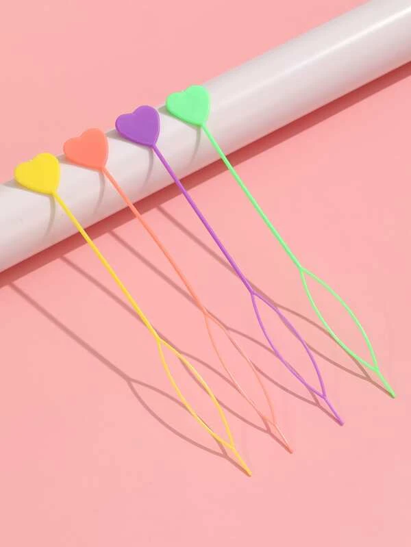 อุปกรณ์แต่งผม 4 ชิ้น ลายหัวใจ  k-97