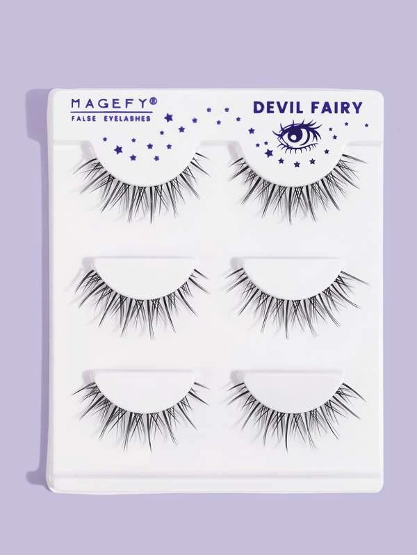 ขนตาปลอม แบบเต็มแถบ แยกออกจากกัน 3 คู่  g-55