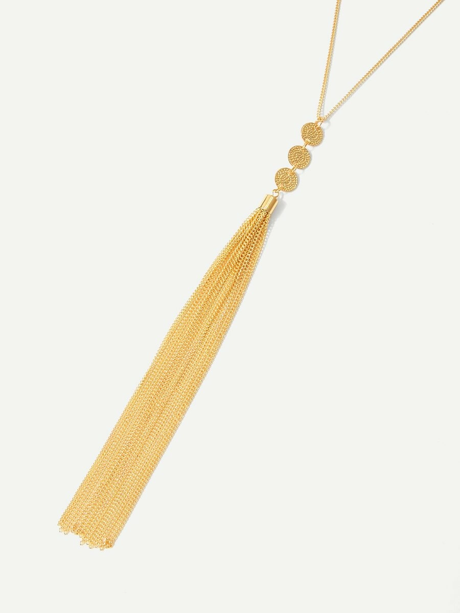 สร้อยคอโซ่ ยาว พู่ จี้สร้อยคอ kk-66