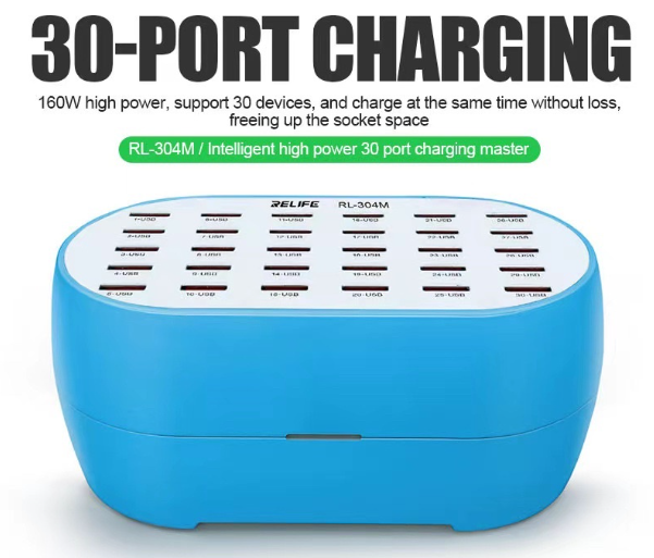R52-30ช่อง USB RELIFE RL-304Mมีพัดลมอยู่ข้างใน 1A-2.4A 160W