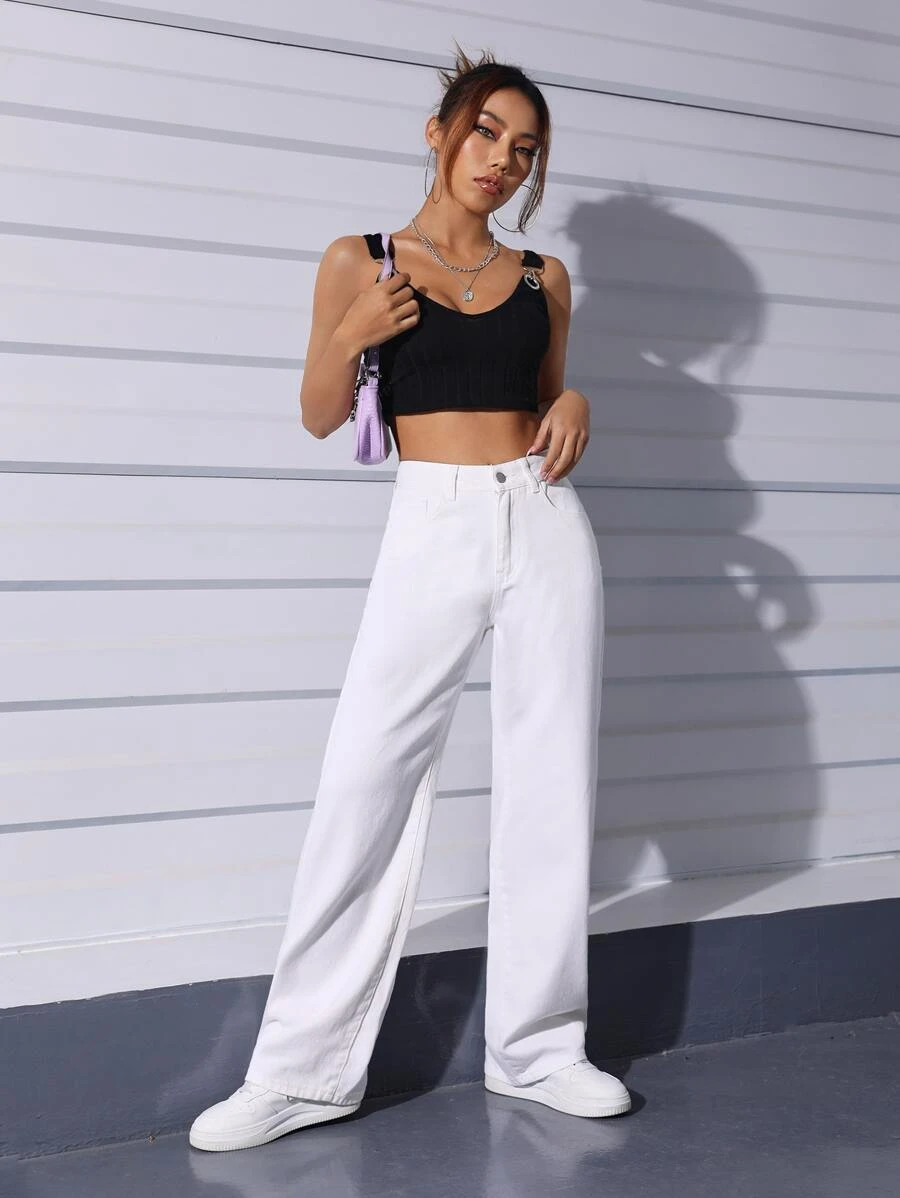 กางเกงยีนส์ ทรงตรง สีพื้น  ee-41