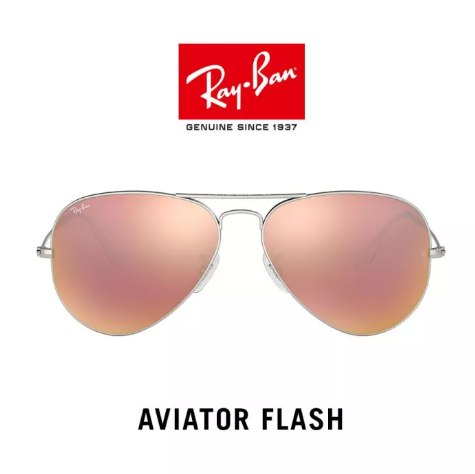 (ว#036) Ray-Ban Aviator large metal Polarized - RB3025 019/Z2 - size 58