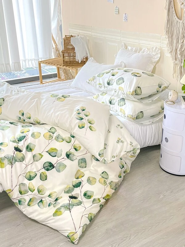 ชุดปลอกผ้านวม ไม่มีฟิลเลอร์ ลาย ใบไม้ t-23