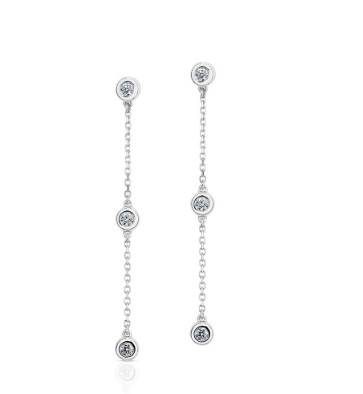 เพชรทรงกลม 2 เม็ด น้ำหนักเพชรรวม 0.06 กะรัต ตัวเรือน ทองขาว 14K