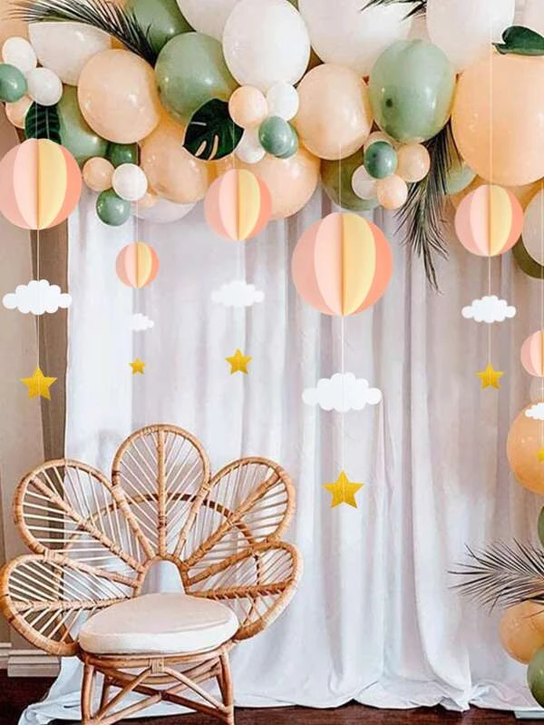 พวงมาลัย บอลลูน อากาศร้อน & ดาว ที่แขวน 1 ชิ้น p-43