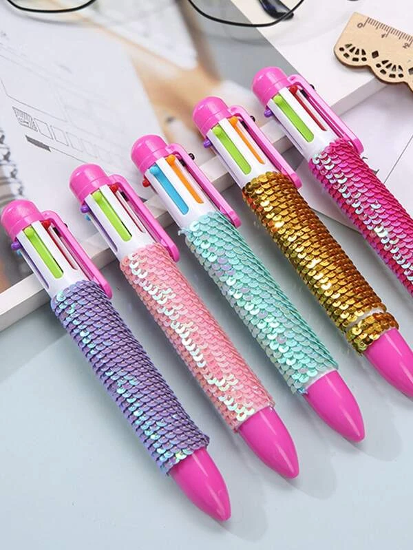 ปากกาลูกลื่น ตกแต่งเลื่อม สีสุ่ม 1 ชิ้น s-12