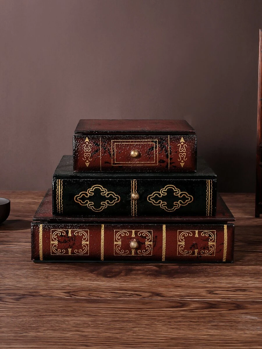 1 ชิ้น วินเทจ หนังสือ รูปร่าง กล่องเครื่องประดับ  i-15