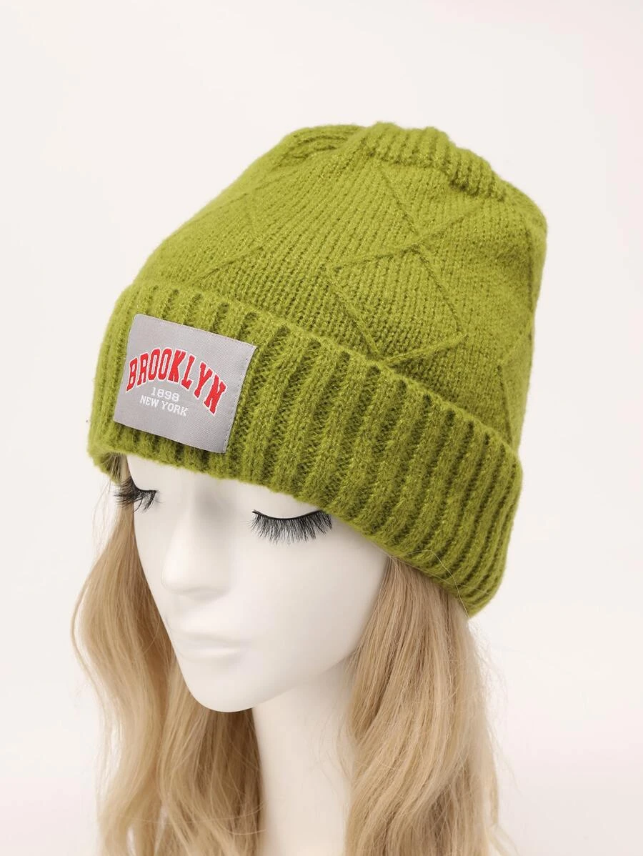 หมวกบีนนี่ ขอบพับ ป้ายอักษร รายละเอียด  j-25