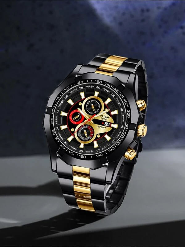 ผู้ชาย นาฬิกาควอตซ์ หน้าปัดสามเรือน 1 ชิ้น  น-74