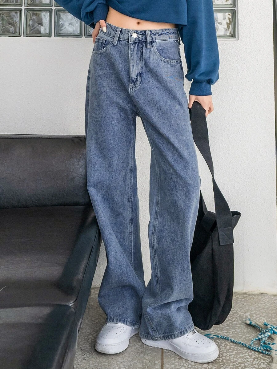 DAZY ยีนส์ขากระบอก สียีนส์ฟอก  ee-66