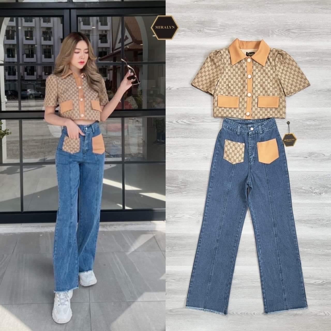 เสื้อพิมพ์ลายGucciคอปกทรงสวยๆๆ 059