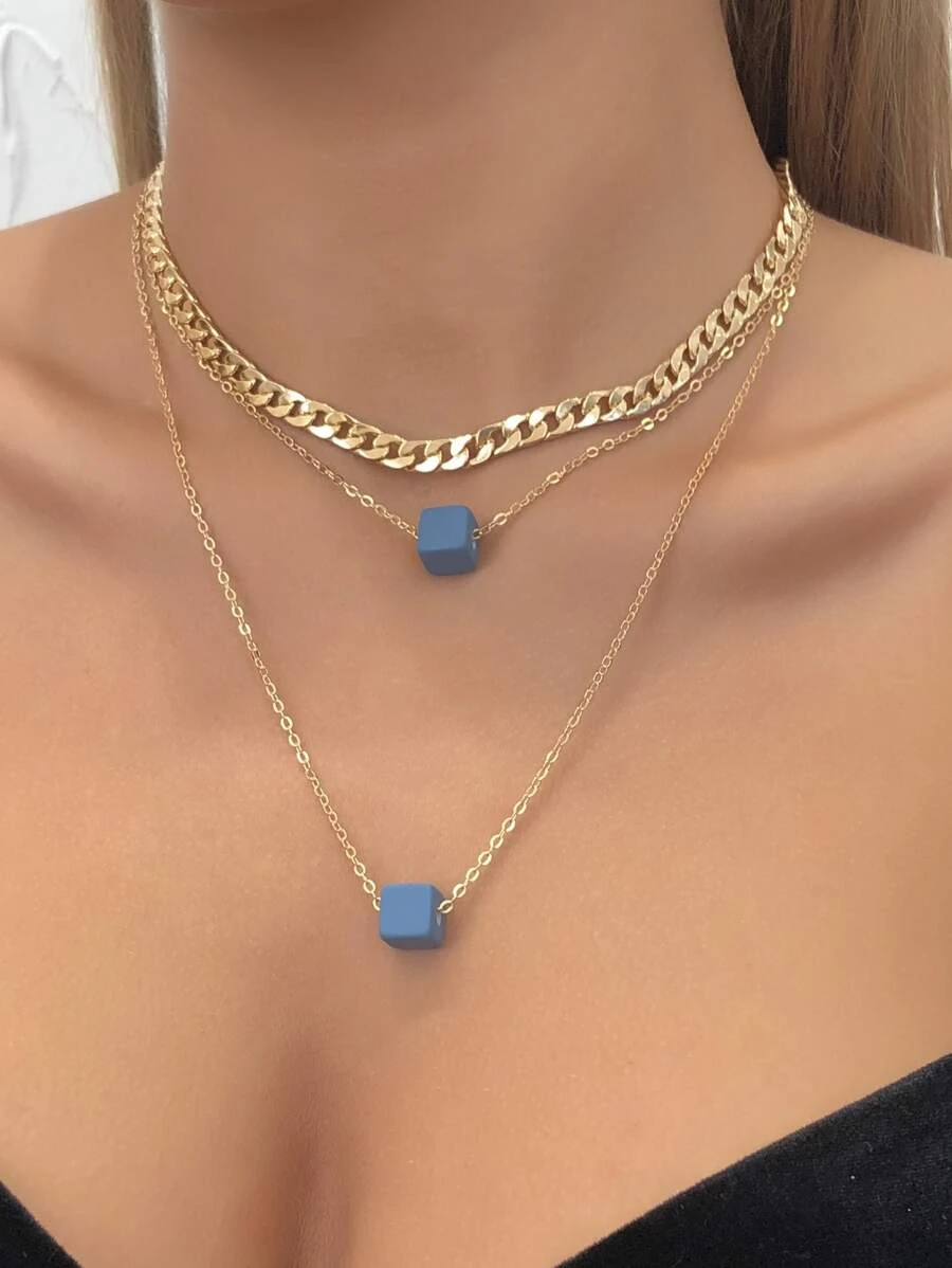 สร้อยคอ Geo Charm 2 ชิ้น  kk-181