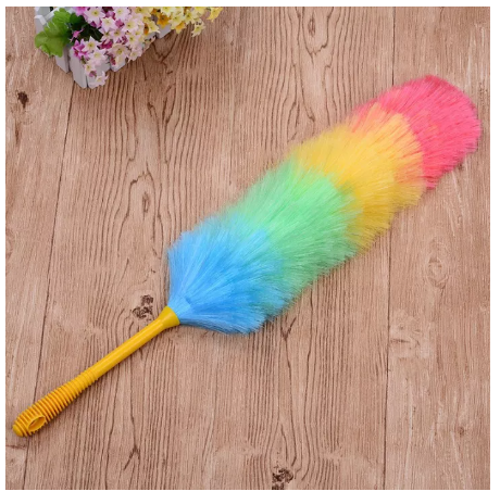 ROB13-ไม้ปัดฝุ่นสีรุ้ง ไม้ปัดฝุ่นเชือกฟาง ไม้ขนไก่สีรุ้ง ไม้ขนไก่สีๆ ไม้ขนไก่เชือกฟาง (คละสี)