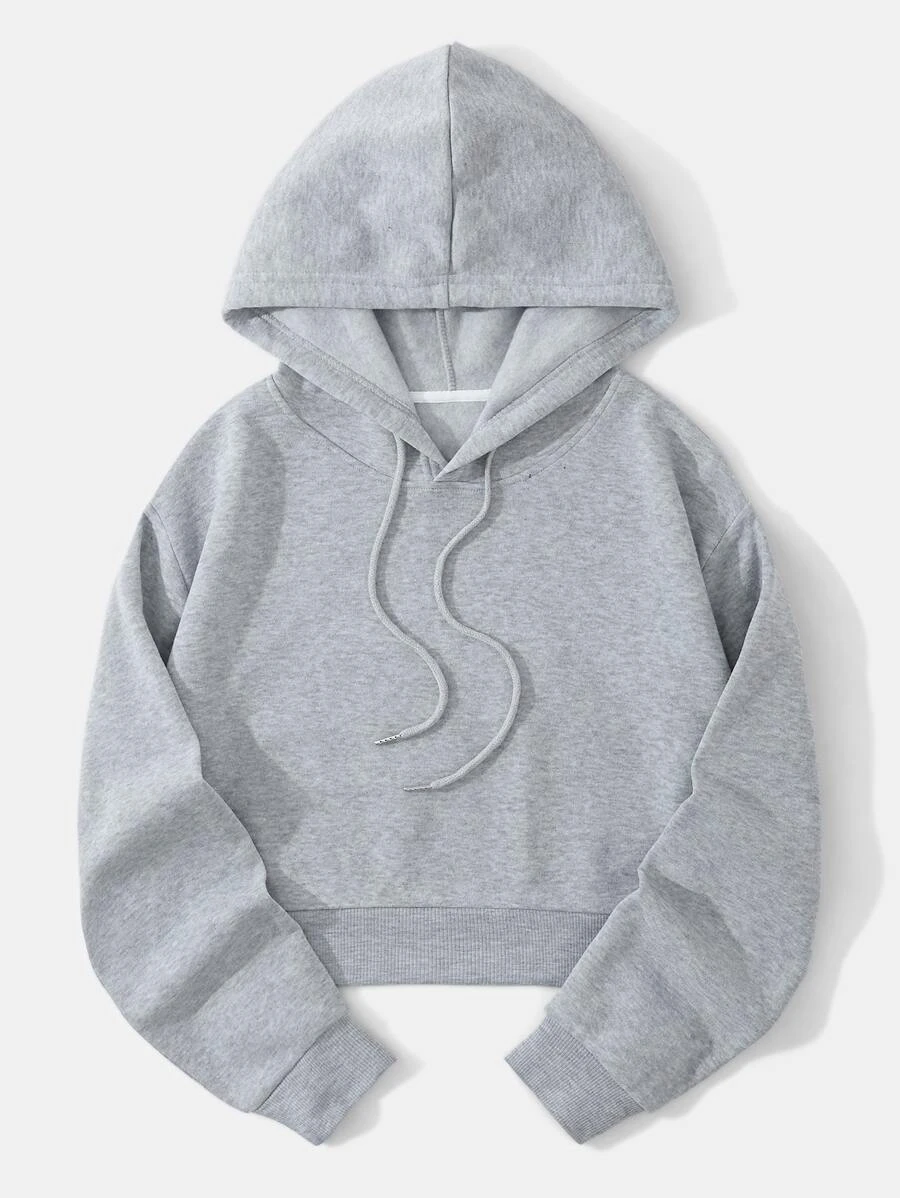 เสื้อฮู้ด ครอป พิมพ์ สโลแกน สายรัด ซับในอุ่น cc-3