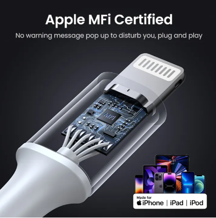 GE141-MFI USB C to lightningสาย iPhone ชาร์จเร็วสายชาร์จสาย ชาร์จไอโฟน Apple Charging Cable Compatible with iPhone 14 13 Pro Max iPhone 14 Plus iPad AirPods Pro Model: 70523
