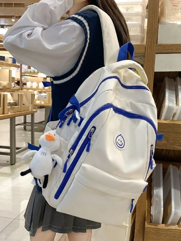 กระเป๋าเป้อเนกประสงค์ แพทช์ ตัวอักษร พร้อม จี้กระเป๋า  ll-102