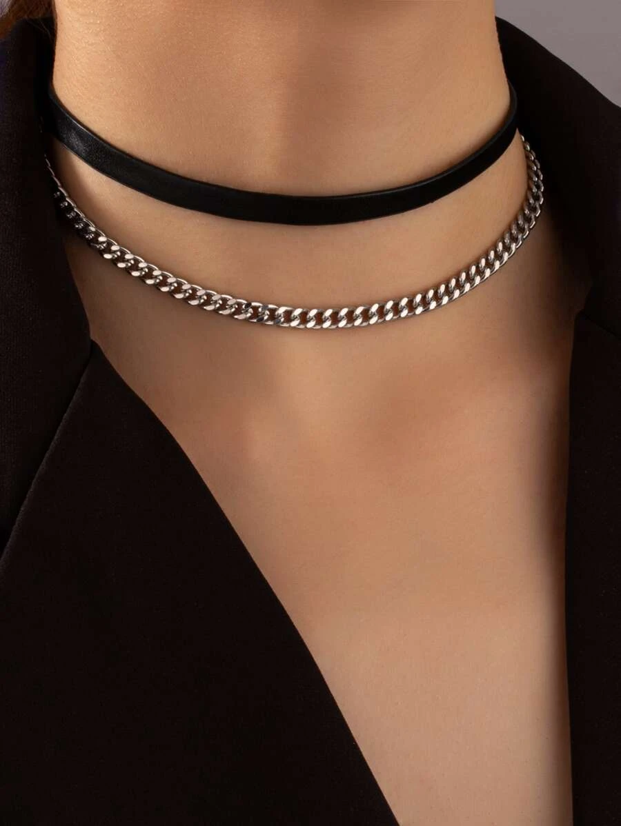 สร้อยคอเลเยอร์ ประดับโซ่ kk-141