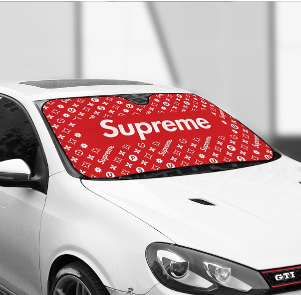 GX155-ที่บังแดดสำหรับติดกระจกรถยนต์ ลาย Supreme