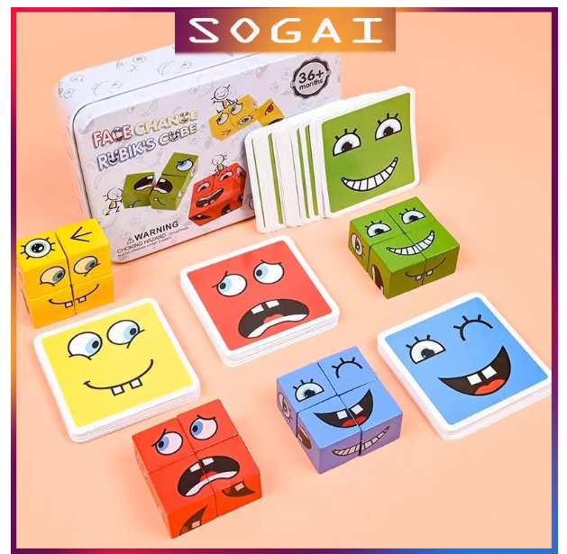 MM96-ลูกบาศก์รูบิกที่เปลี่ยนใบหน้า（สินค้าเฉพาะจุด）เกมสมอง ตัวต่อ เกมบนโต๊ะ face changing Rubik's Cube