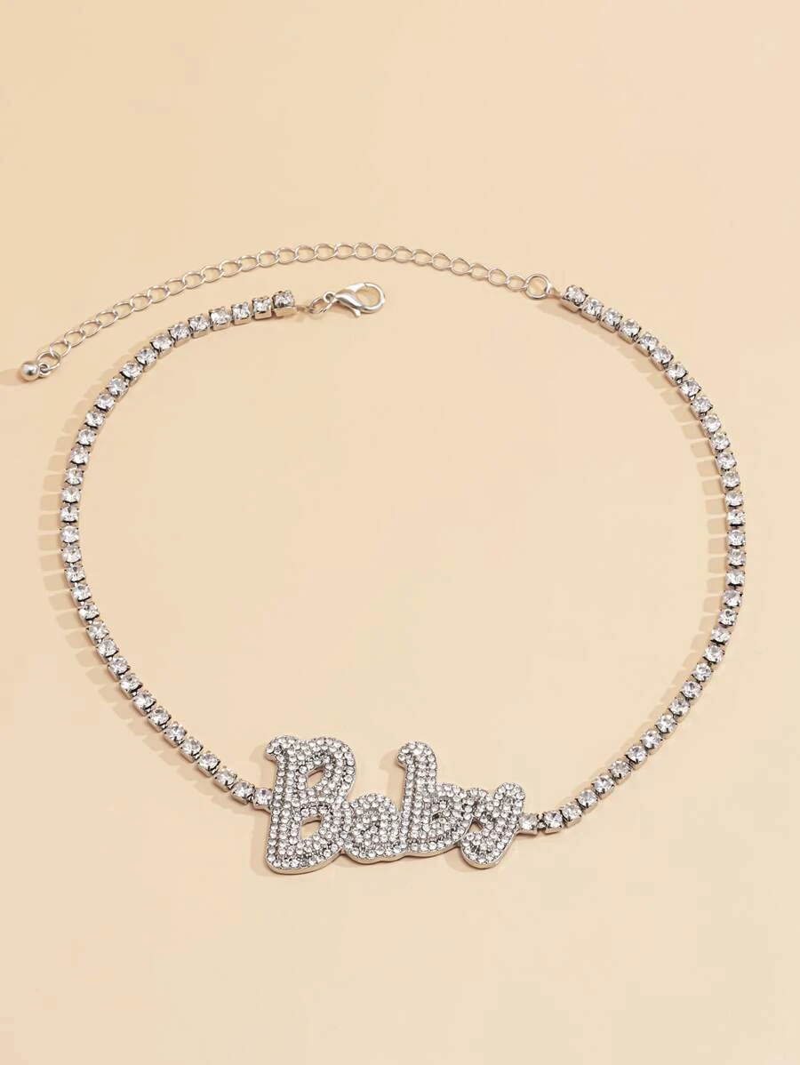 สร้อยคอตกแต่งตัวอักษร Rhinestone kk-168