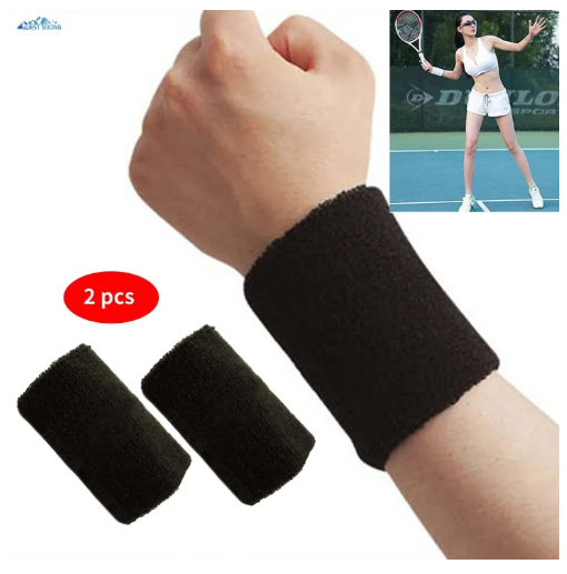 DK65-สายรัดข้อมือยืดหยุ่นเล่นกีฬา2ชิ้น,สายรัดข้อมือผ้าฝ้ายซับเหงื่อที่รัดแขนเทนนิสบาสเก็ตบอลวิ่งยิมออกกำลังกายสำหรับผู้ชายและผู้หญิง