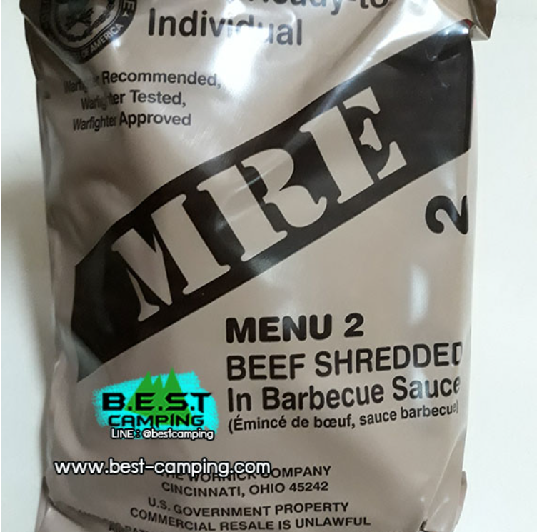 WA16-MRE MENU2,BEEF SHREDDEO,อาหารเดินป๋า,อาหารทหาร,อาหารฉุกเฉิน