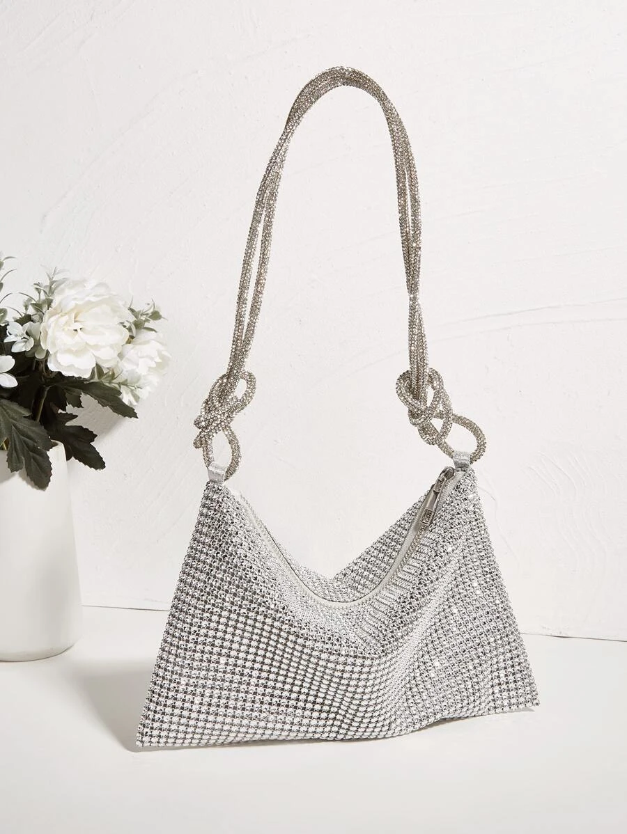 กระเป๋าสี่เหลี่ยม รายละเอียด พลอยเทียม กลิตเตอร์v65