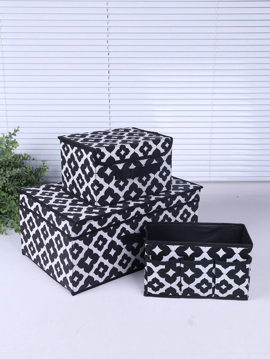 กล่องเก็บเสื้อผ้า ลวดลาย เรขาคณิต 1 ชิ้น  gg-23