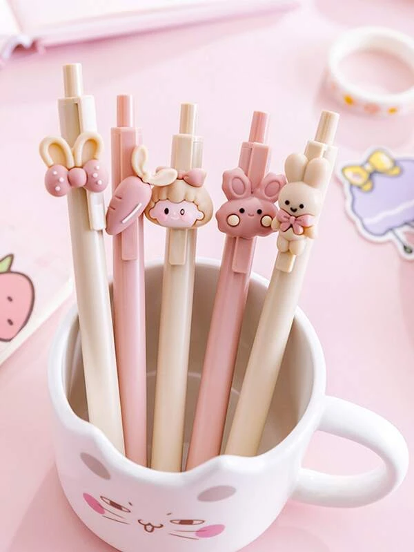 ปากกาเจล ออกแบบ การ์ตูน สุ่ม 4 ชิ้น s-53